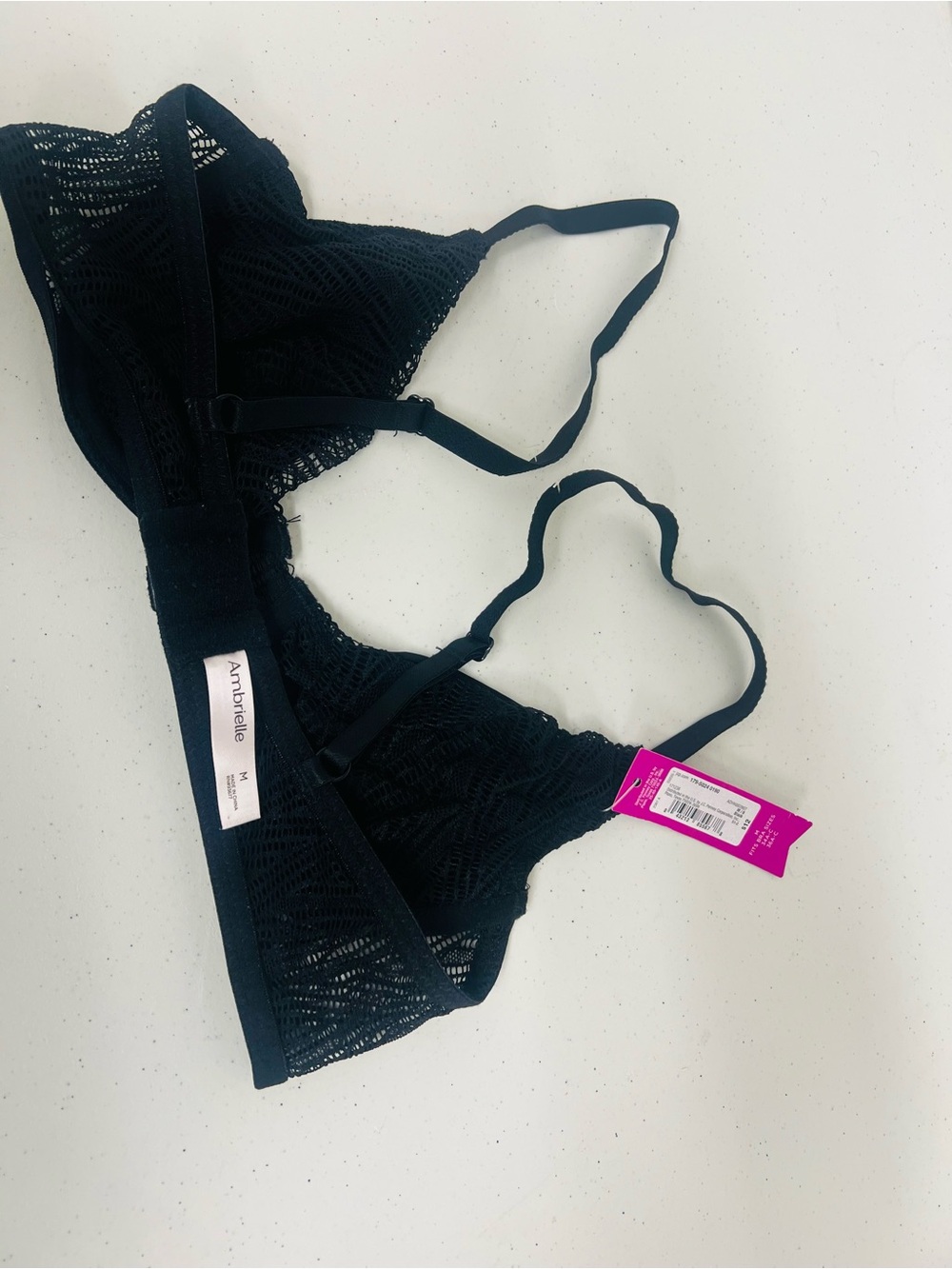 Ambrielle Black Lace Bralette with Adjustable Straps